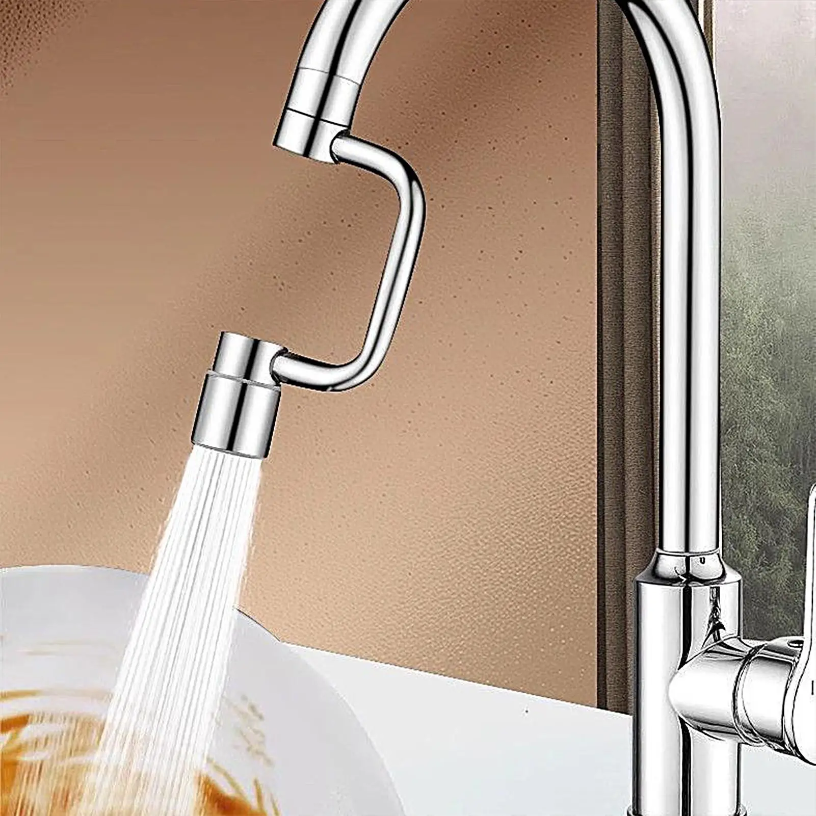 Universal Rotation Faucet Extender Kitchen Robot Arm Extension Faucets Two Mode Bubbler Water Tap Bathroom Swivel Faucet