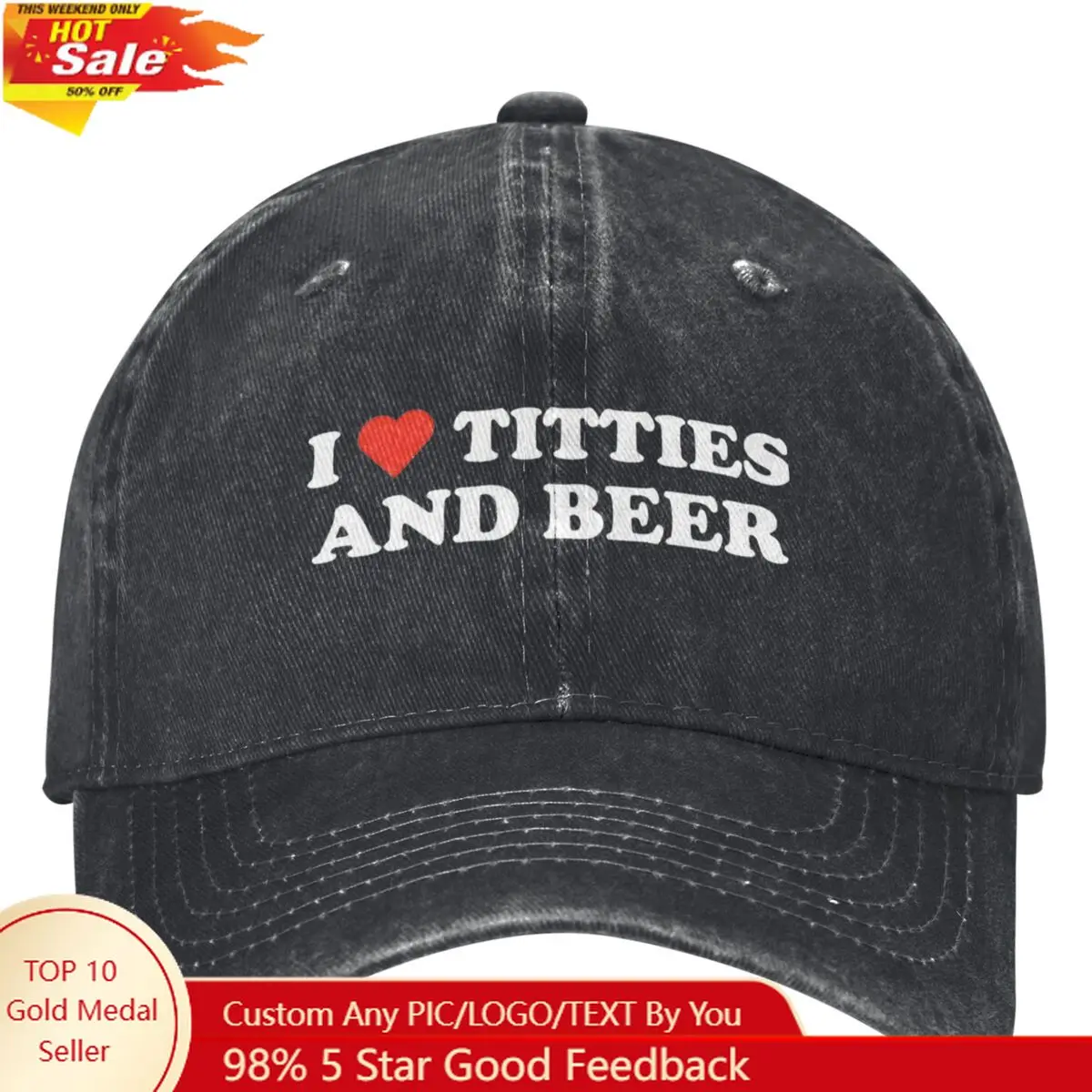 

I Love Titties And Beer Baseball Caps Accessories Unisex Style Vintage Humor Boobs Lover Snapback Dad Hat Adjustable Fit