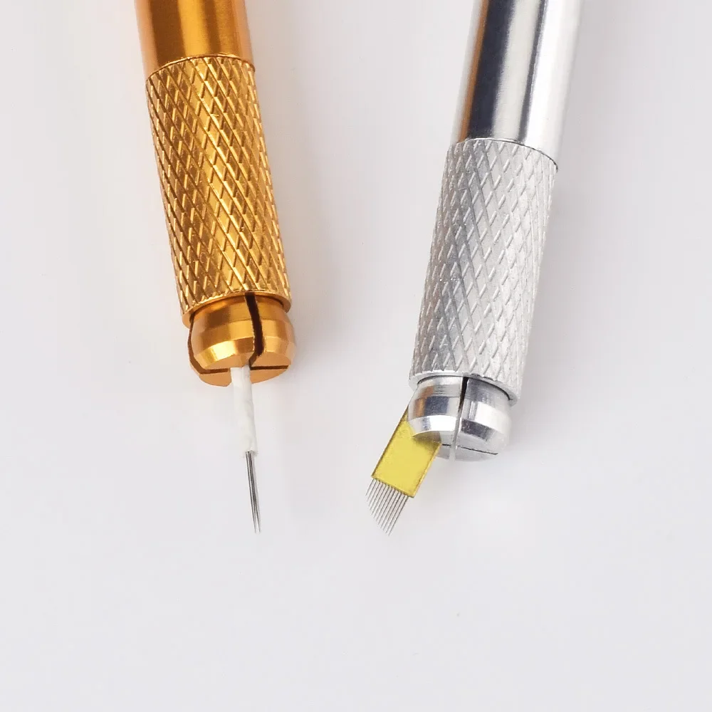 Microblading Pen Eyebrow Lips Permanent Makeup Tool 1pcs Aluminium Microblading Manual Tattoo Pen for Microblading Blade Needle