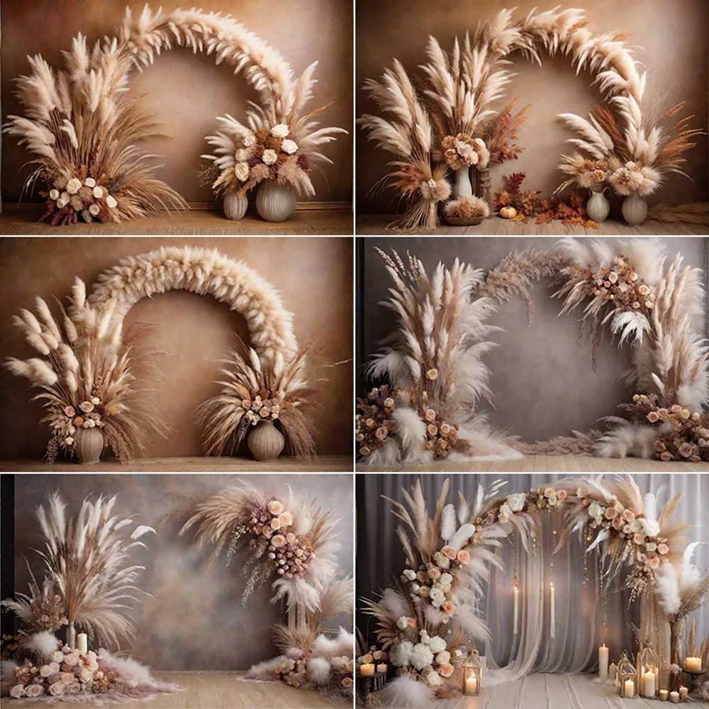 

MOON.QG Bohemia Autumn Background Photography Farm Cowboy Boho Photozone Backdrop Children Photo Studio Photozone Accessories