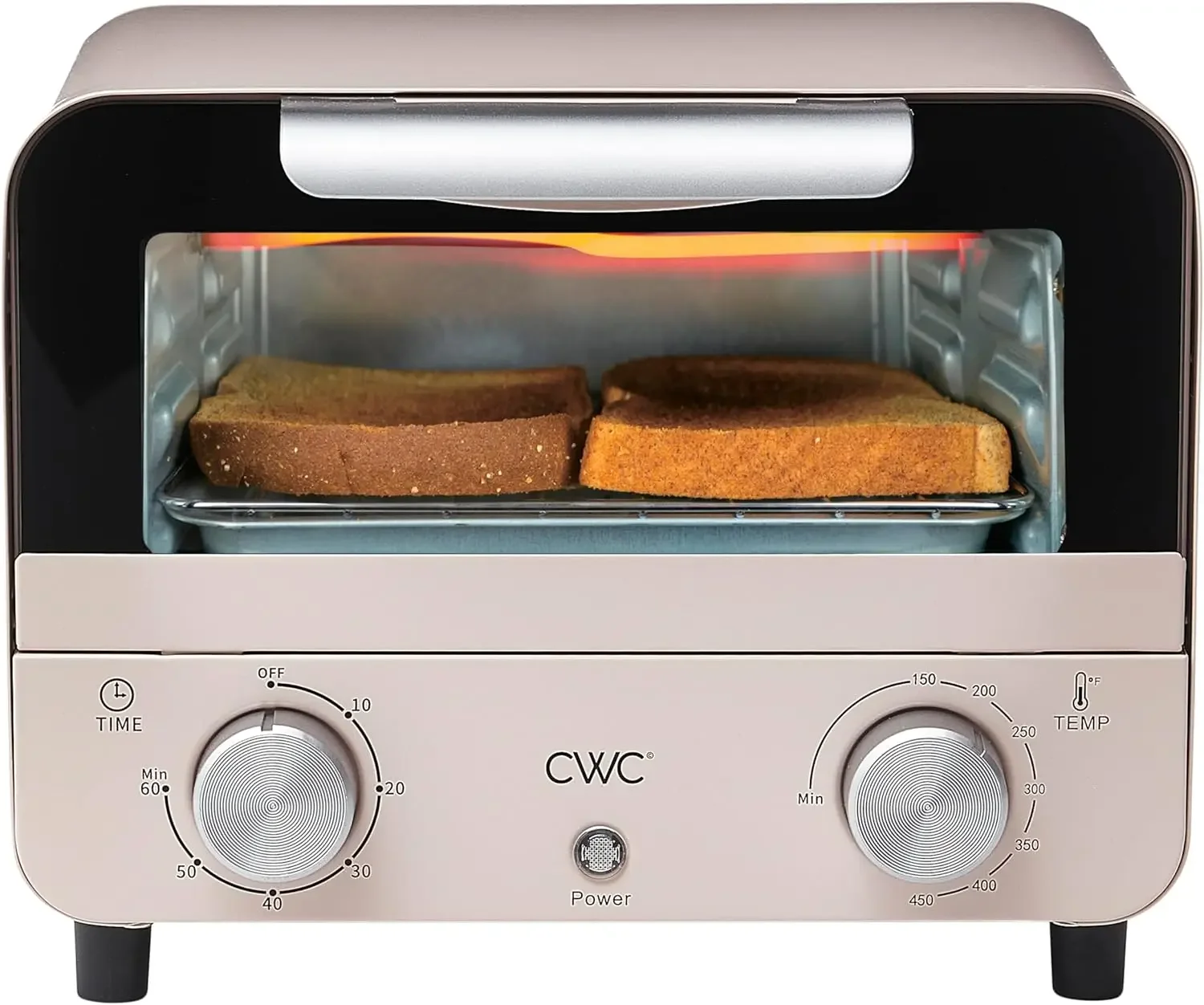 HOT Mini Toaster Oven: 600W Power, Precision Timer, Auto Shutoff, and Culinary Delights Up To 450 Degrees, Pink