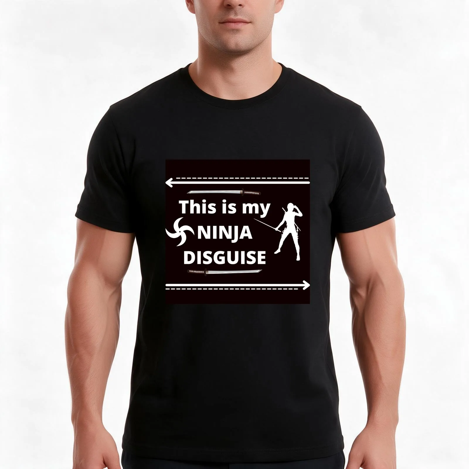 Mens Ask me about my ninja DISGUISE flip t shirt T-Shirt Summer Casual Cotton Tee Unisex Men Women