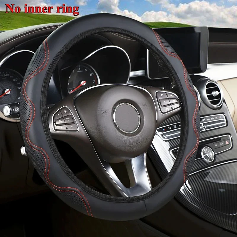 Universal Car Steering Wheel Cover without Inner Ring Embossed Ripple, All Season Universal Circular D-type accessories