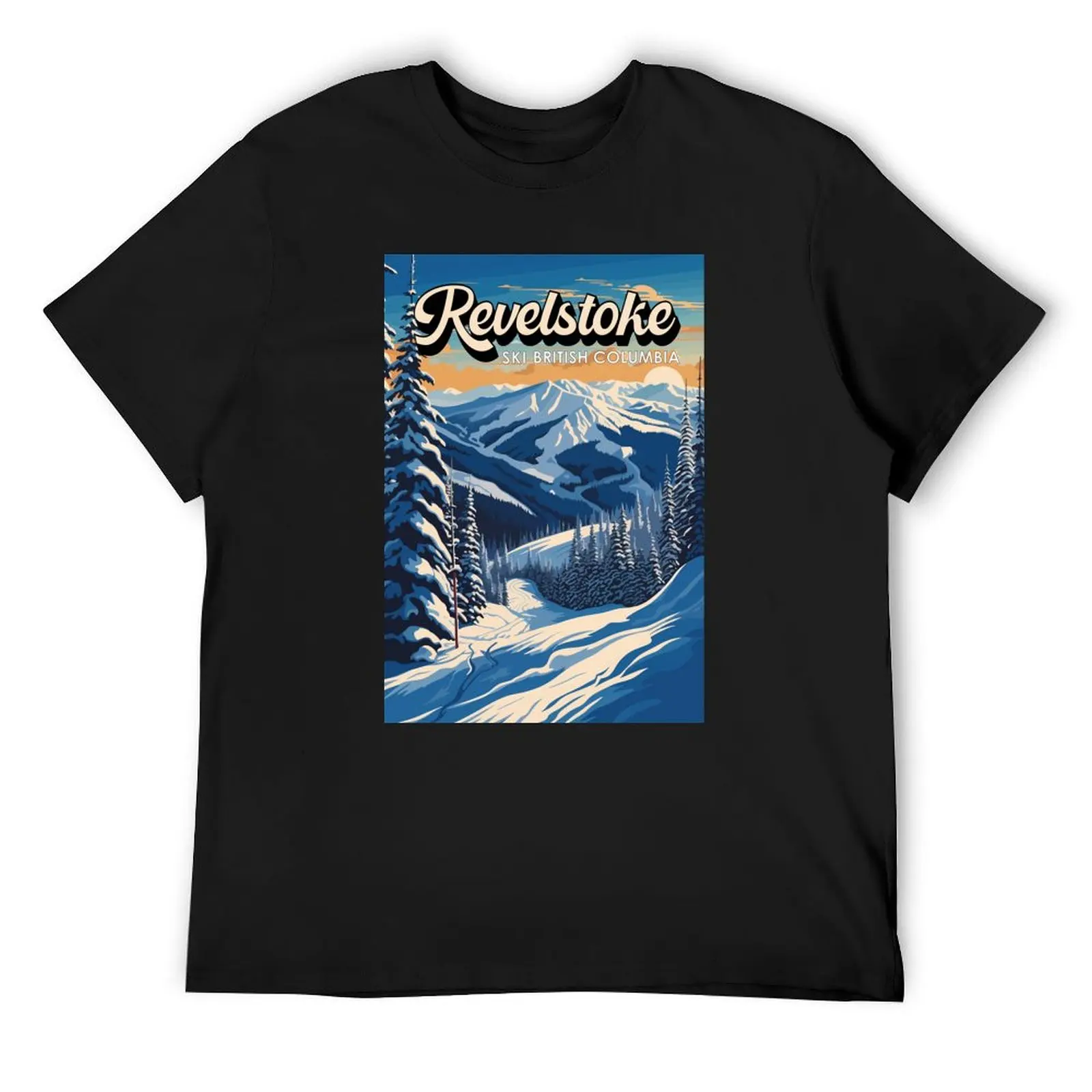 Revelstoke Canada Winter Vintage T-Shirt blacks tops blue archive tees cotton t shirt men