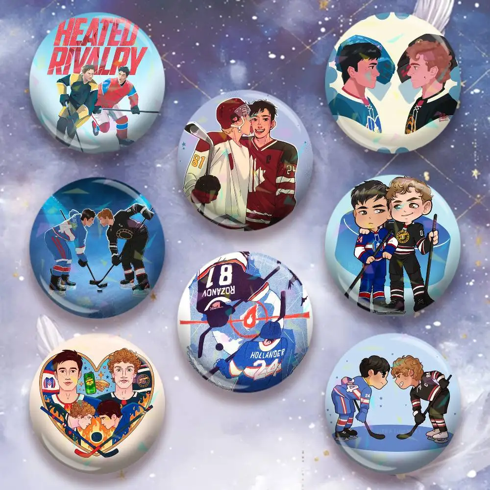 H-Heated R-Rivalry Customizable  Laser Badge Creative Pins Brooch for Decor Gifts Fans Collect Easter decorations