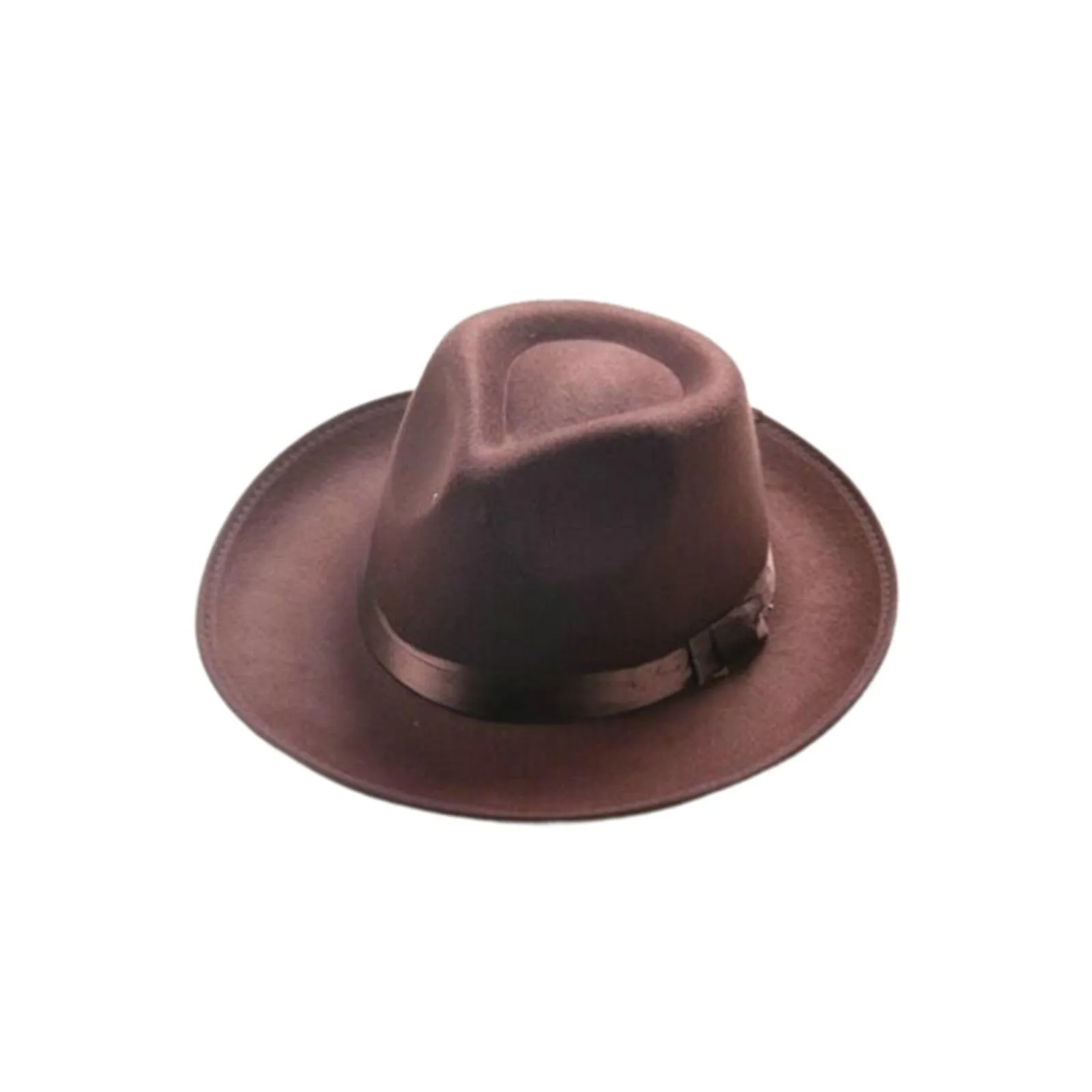 Men Women Wool Fedora Hat Solid Color Church Jazz Hats British Wide Brim Felt Hat Autumn Winter Gangster Trilby Cap