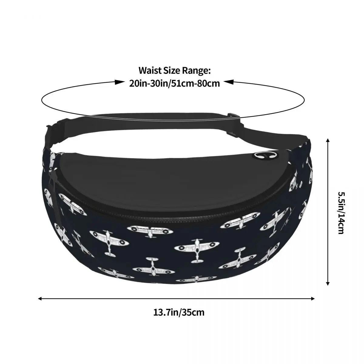 Printed Waist Bags Supermarine Spitfire Fashion Belt Bags Man Women's Sport Fanny Pack Design Banana Packs