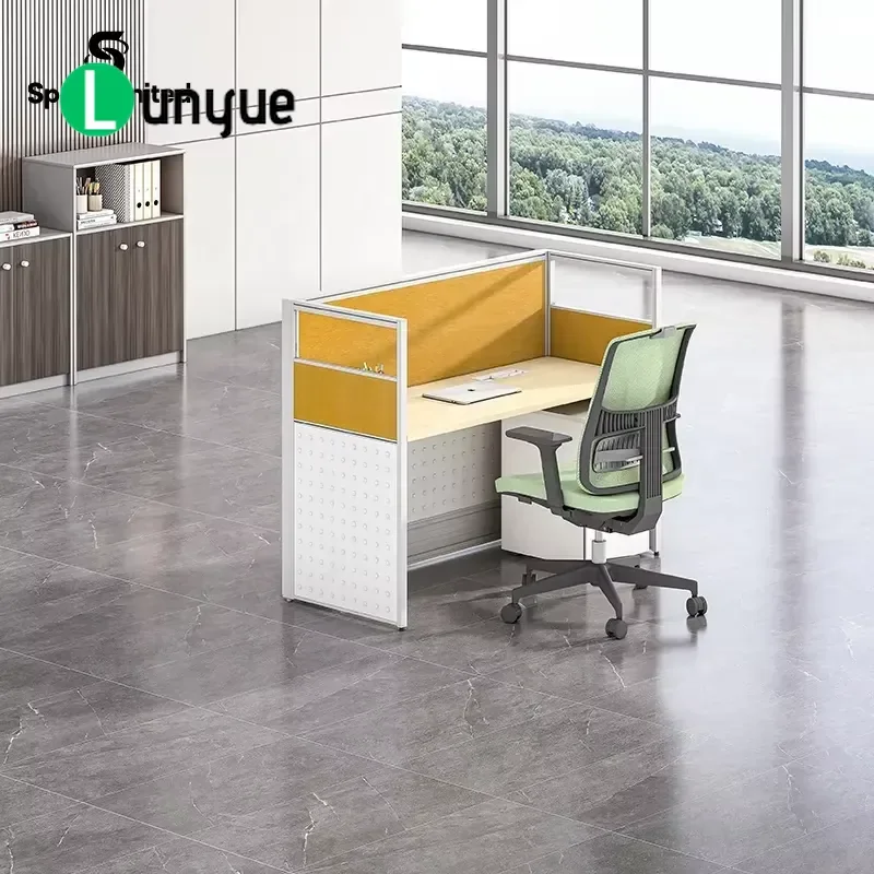 Modular Call Center Workstation Desk with Soundproof Partition Screen for Team Office Computer Desk Furniture Noise Reduction