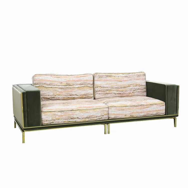 Modern Shehua Green Fabric Copper Sofa