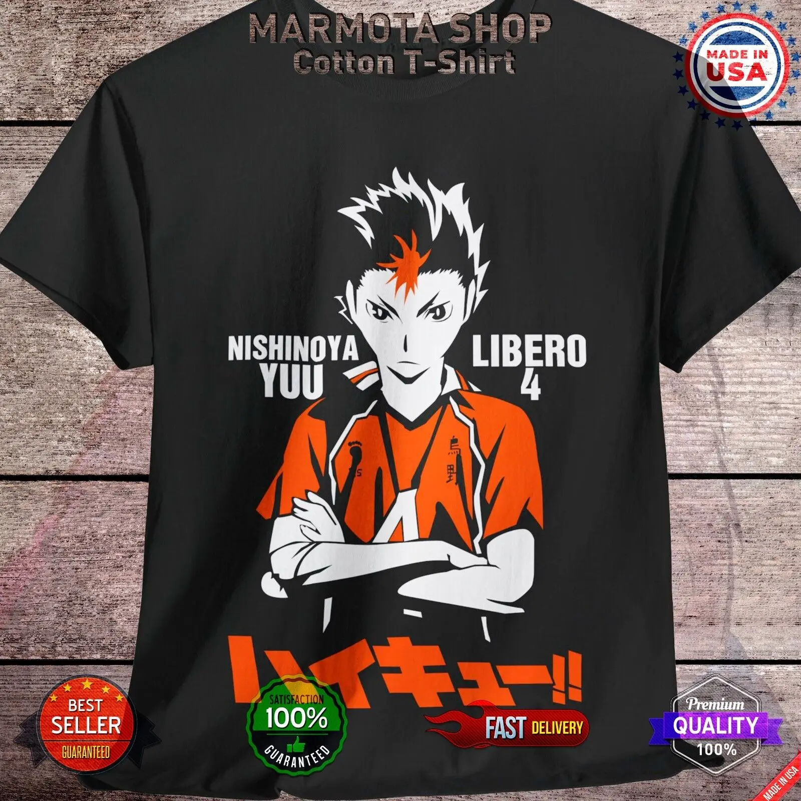 Nishinoya Yuu Haikyuu T-Shirt Anime Japanese Tee Shirt Volleyball Hinata Tobio