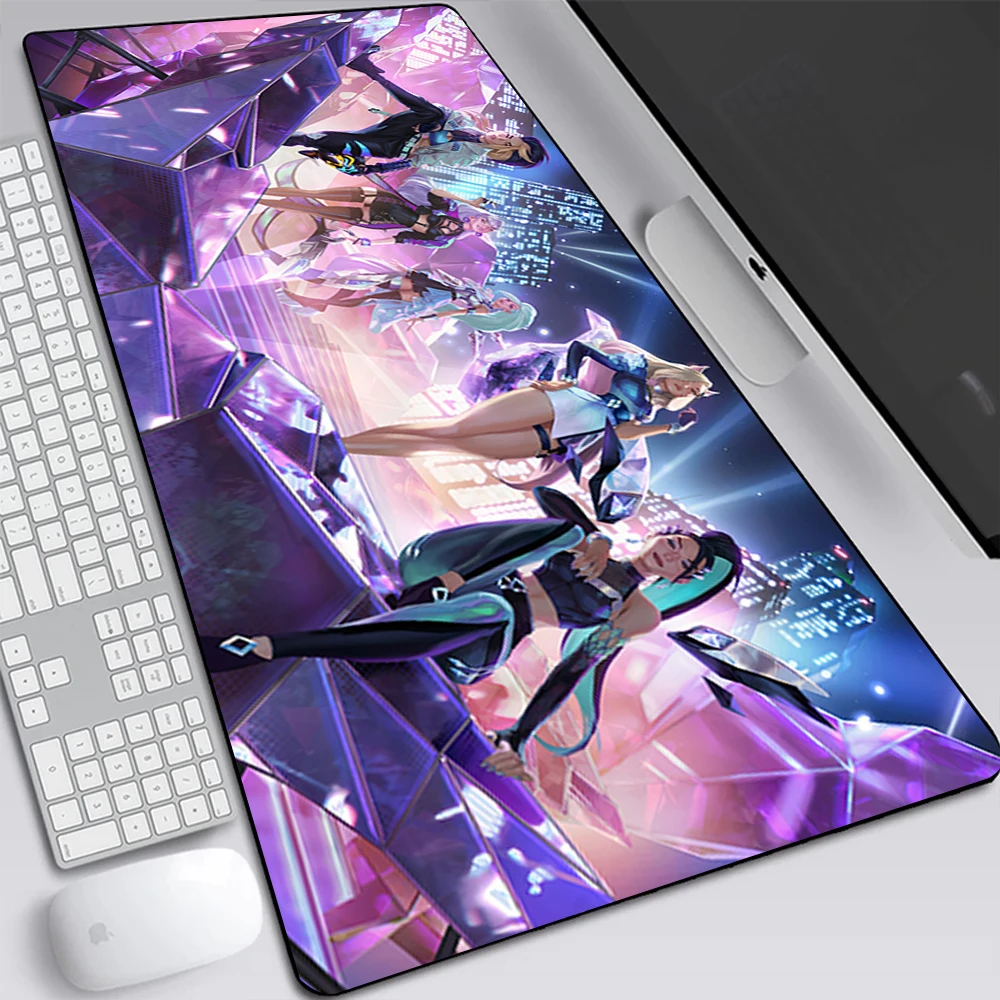 LOL KDA Ahri Akali Kaisa Seraphine Large Gaming Mouse Pad Computer Laptop Mousepad XXL Keyboard Pad Desk Mat PC Gamer Mouse Mat