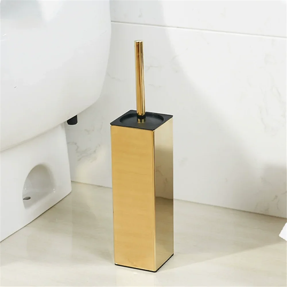 

304 Stainless Steel Bathroom Black Toilet Brush Holder with Brush Chrome Bathroom Toilet Scrub Cleaning Brush Holder Set