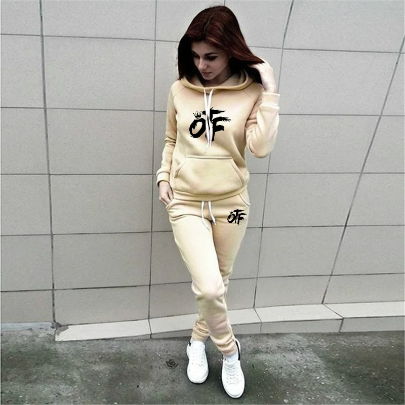 New Tracksuit for Women Clothes Two Piece Set Hoodie Sweatshirt Top and Pants Casual Ensemble Femme Suits