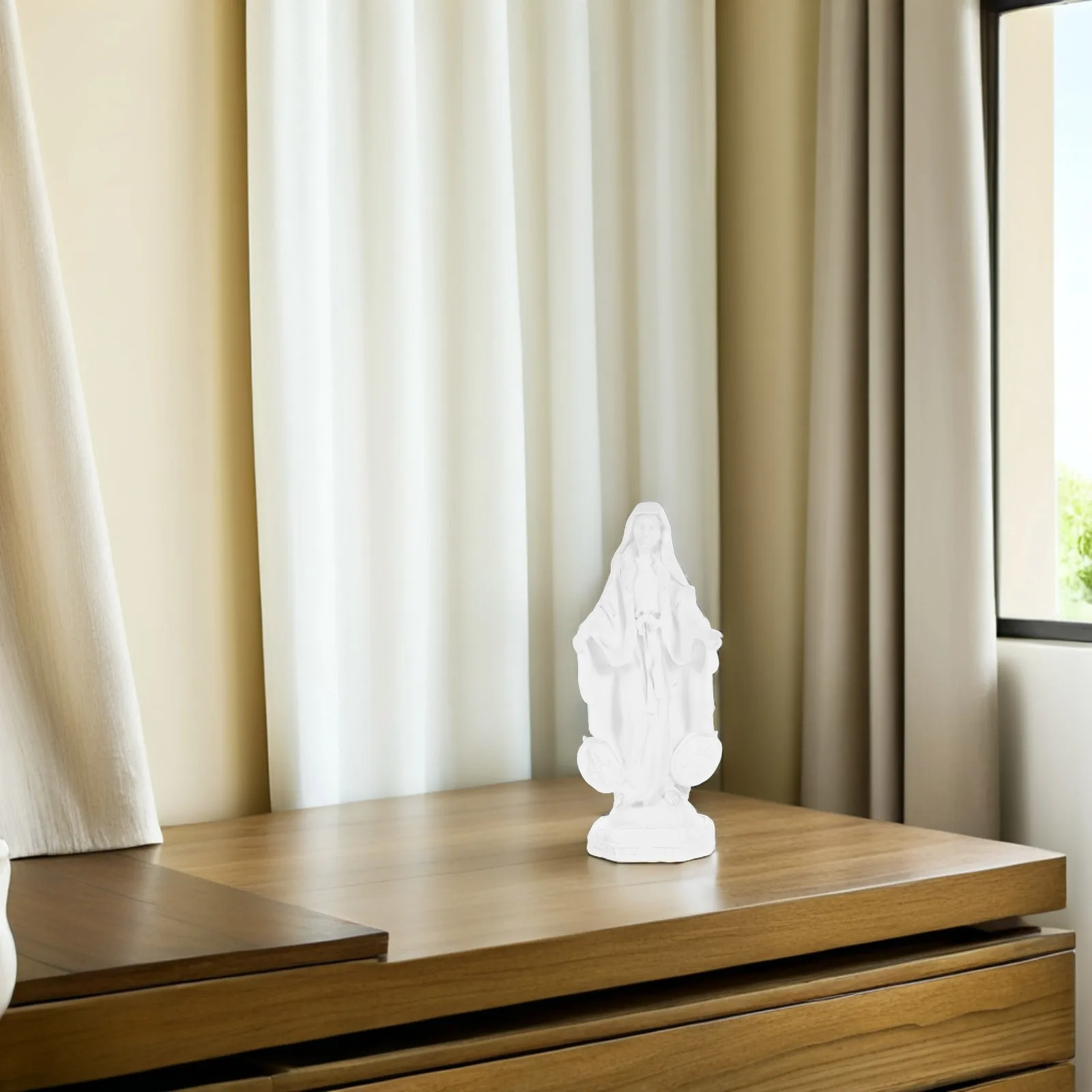 

Resin Mary Statue Small For Home Decor Desktop Religious Ornament Vintage Aesthetic Church Decoration Miniature Mother