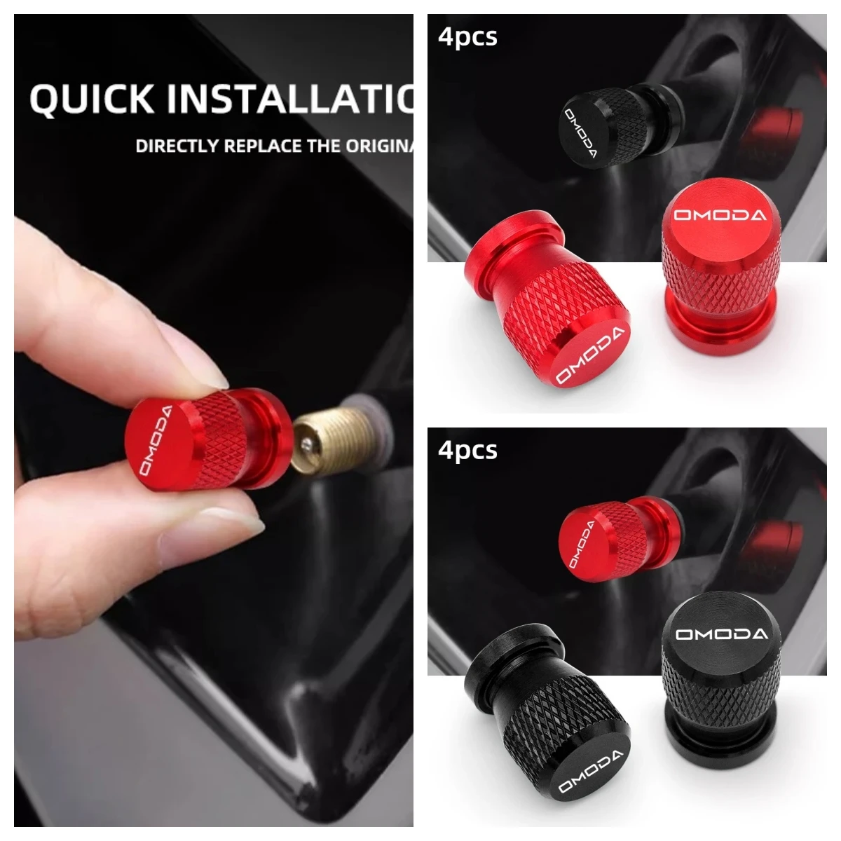 Anti‑Rust Leakproof Tire Valve Stem Caps 4Pcs Fit Chery Omoda 5 Tiggo 7 Pro Arrizo Fulwin Car Wheel Gadgets