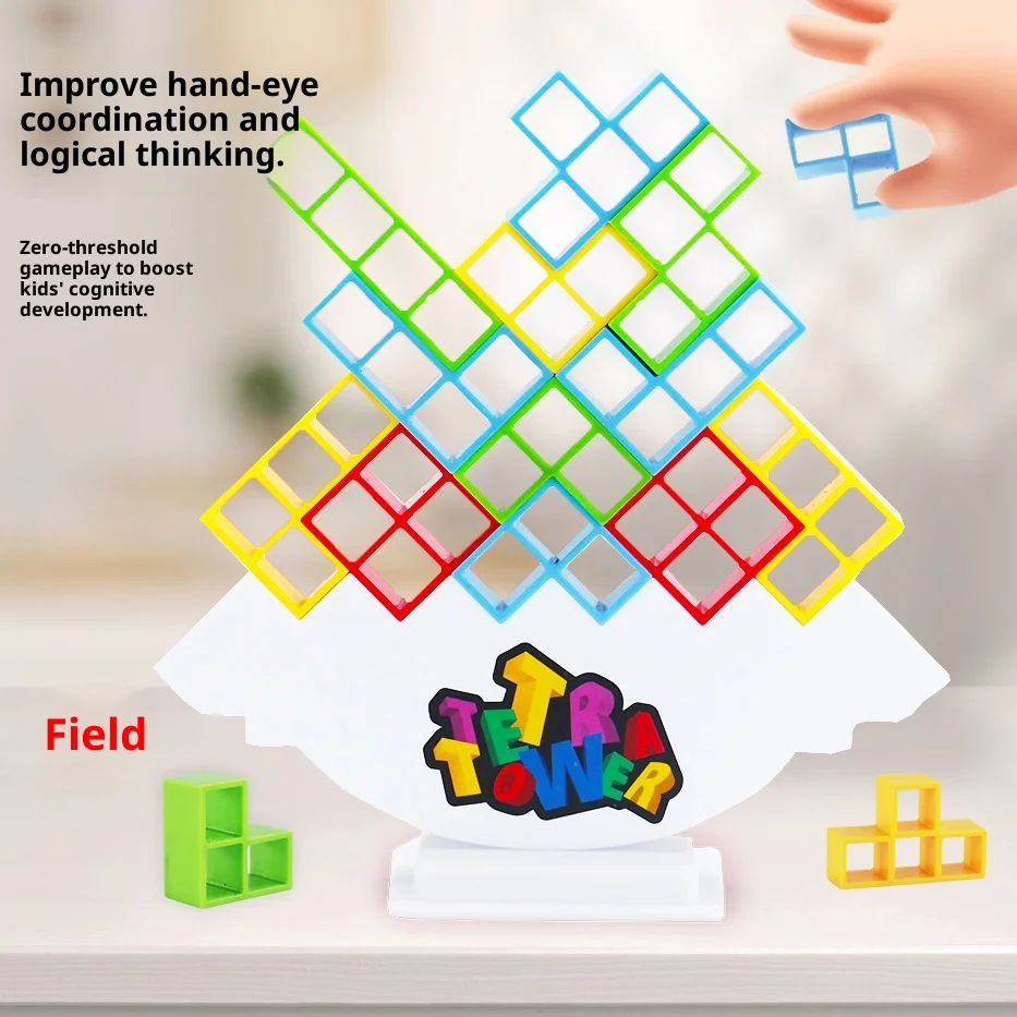 Building Block Brick Toy Balance Stacked Tetra Tower Game Swing High Russian Building Blocks Stack Kid Desktop Toy