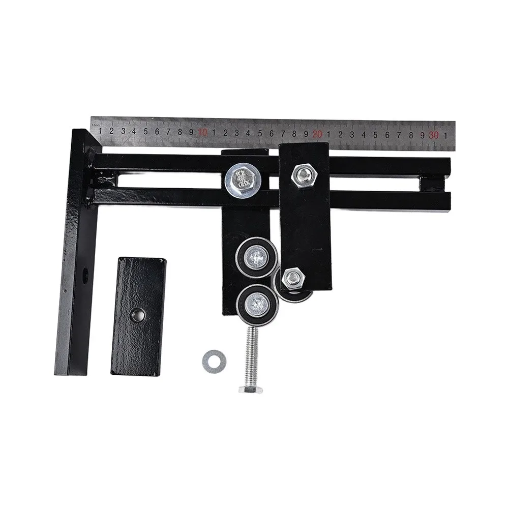 Wood Lathe L Configuration Steady Rest with Cast Iron Housing and Chrome-Coated Wheels for Low-Friction Support Stability
