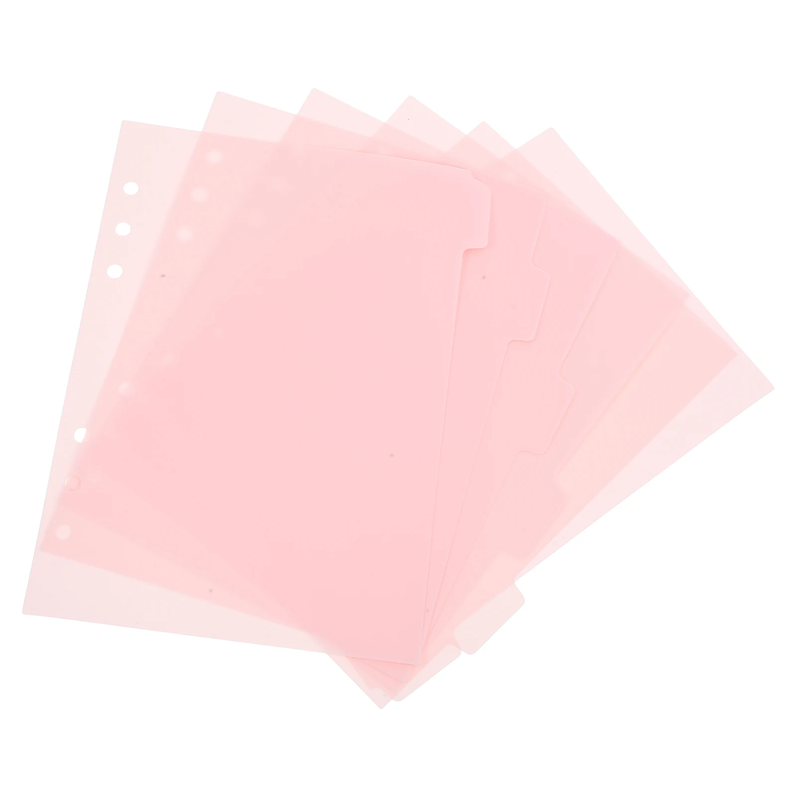 

6 Pink Binder Dividers PP Separators for Notebooks Manuals Reports Journals Diaries Books Study Accessories Page Markers