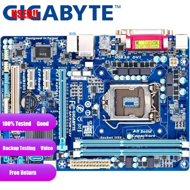 

GIGABYTE GA-B75M-D3V Desktop Motherboard B75 Socket LGA 1155 i3 i5 i7 DDR3 32G Micro ATX Original B75M-D3V