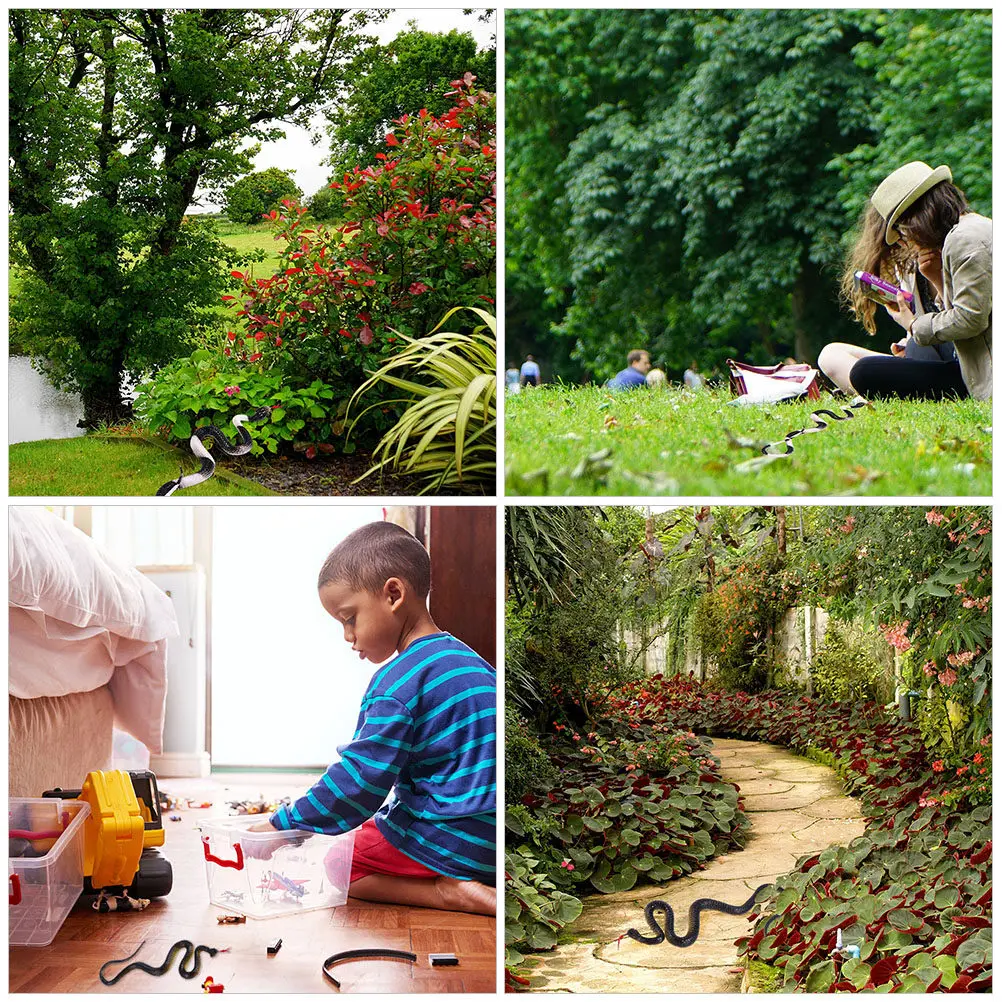 

Набор из 3 реалистичных фигурок змей: стабильные имитации животных, познавательные скульптуры для декора дома, сада, кабинета