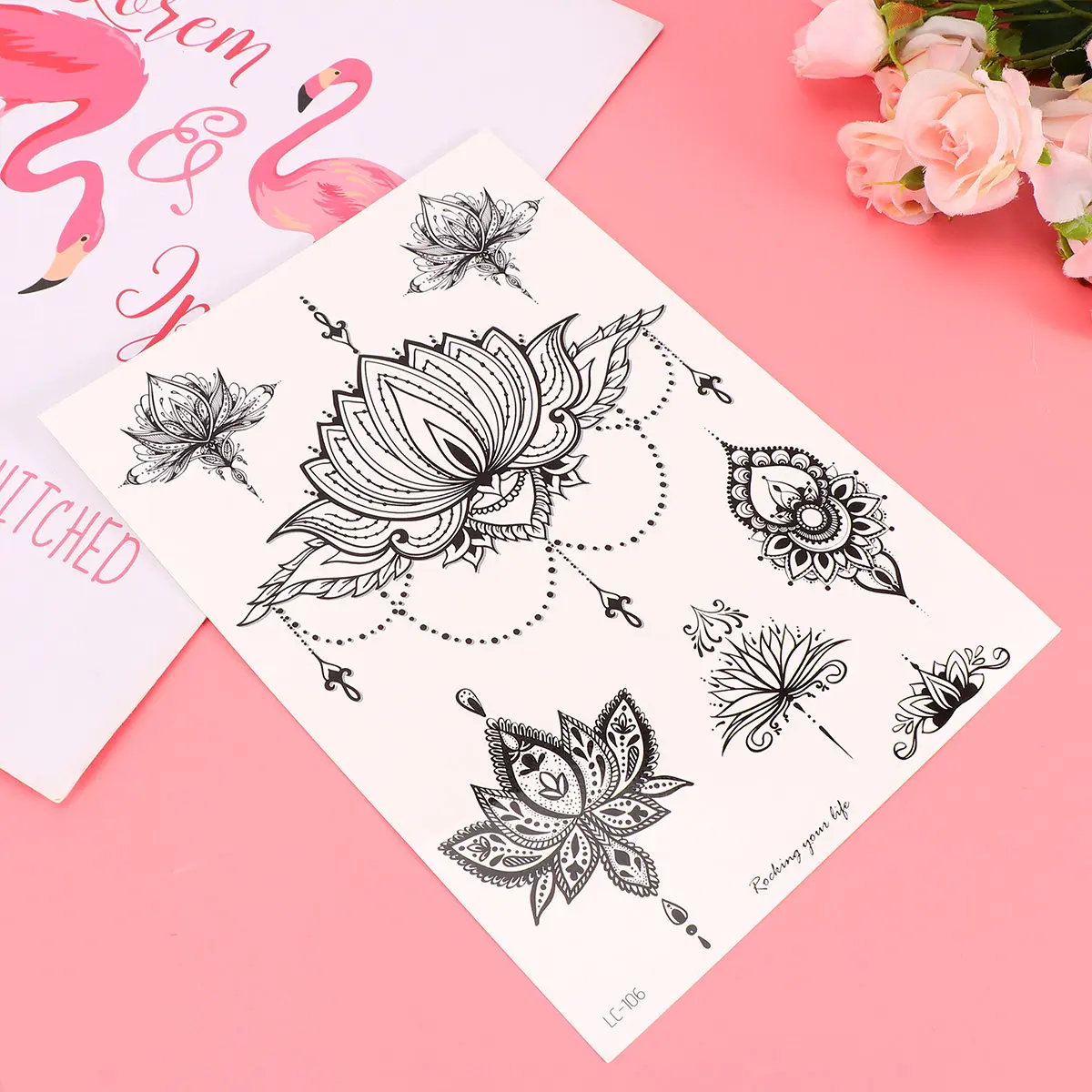 

8 водонепроницаемых наклеек M-типа: кавайные временные татуировки на ключицы, сексуальные, реалистичные, красивые, модные