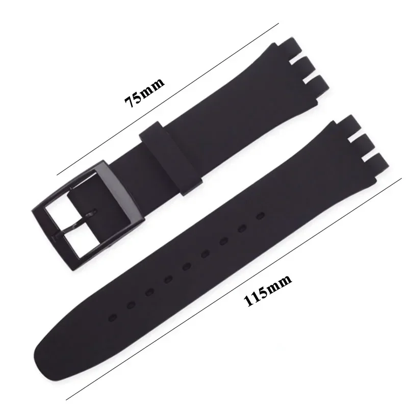 12mm 16mm 17mm 19mm 20mm Rubber Strap for Swatch Watch Strap Colorful Silicone Bracelet Sport Replacement Wrist Band Accessories