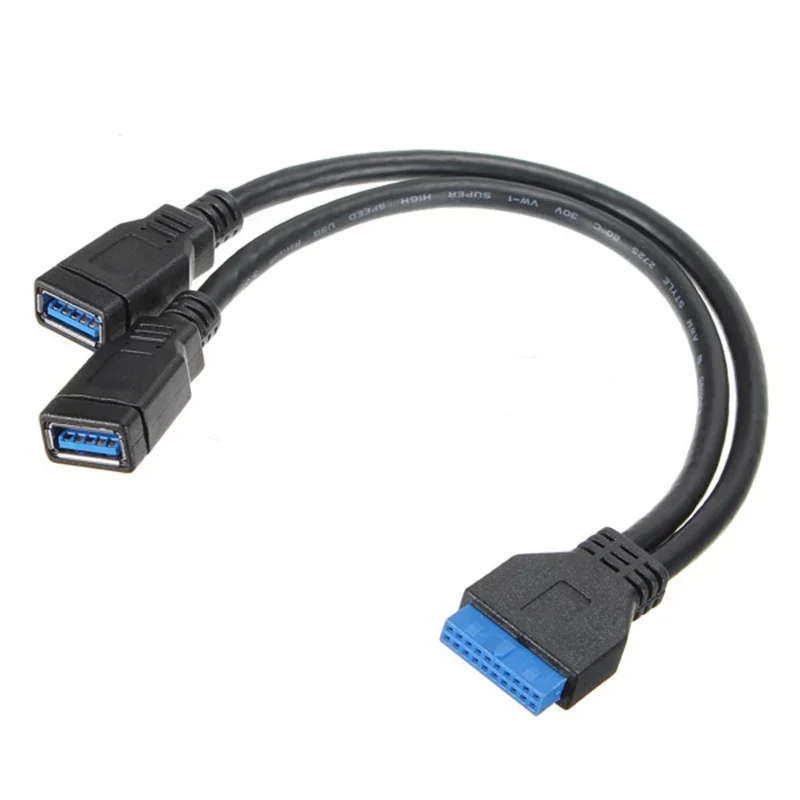 2 Port USB 3.0 A Female to 20 Pin Header Motherboard Cable Internal Connection usb3.0 to 20pin/19pin