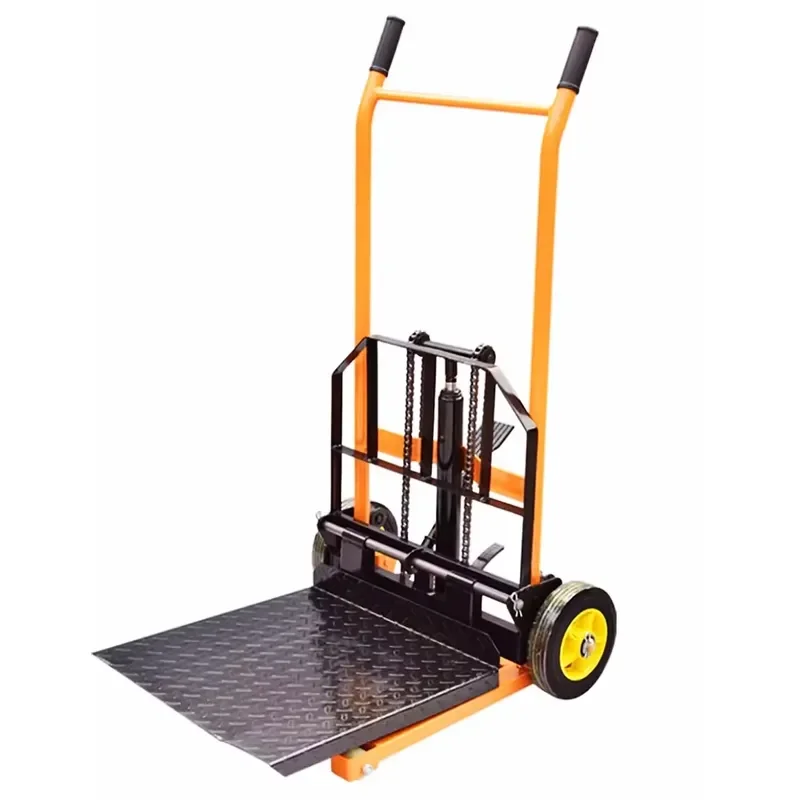Hot Sale 200kg Load Capacity Multifunctional Heavy Duty Steel Hand Stacker Manual Forklift Portable Shopping Tool Platform
