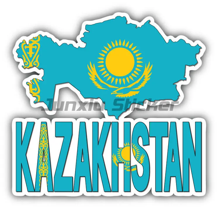 Kazakhstan Flag Bumper Window Decals Vinyl Sticker Bicycle Accessories Wall Stickers Rooms Truck Stickers Motorcycle Decals