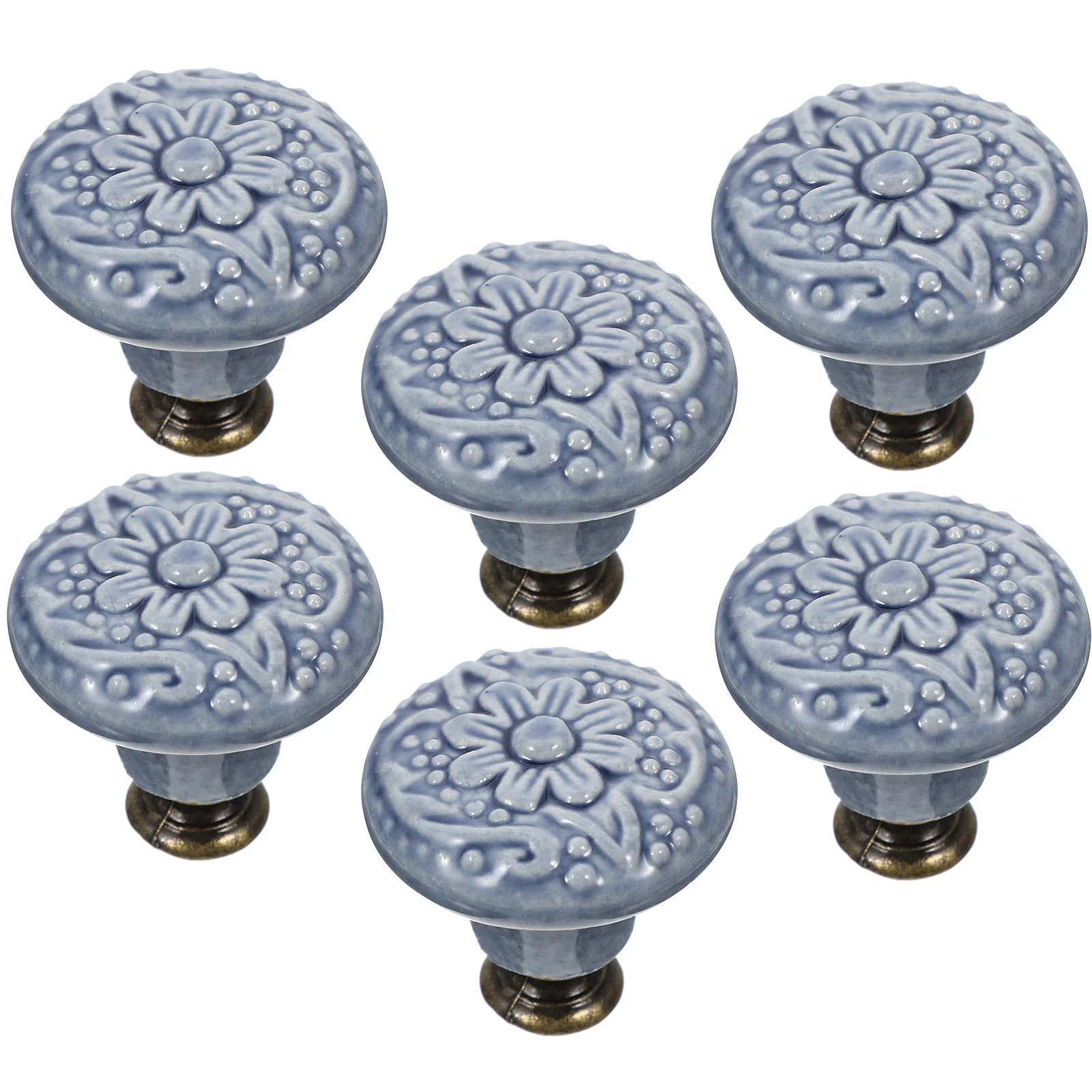 6 Pcs Handles for Kitchen Cupboards Furniture Drawer Knobs Decorative Dresser Retro