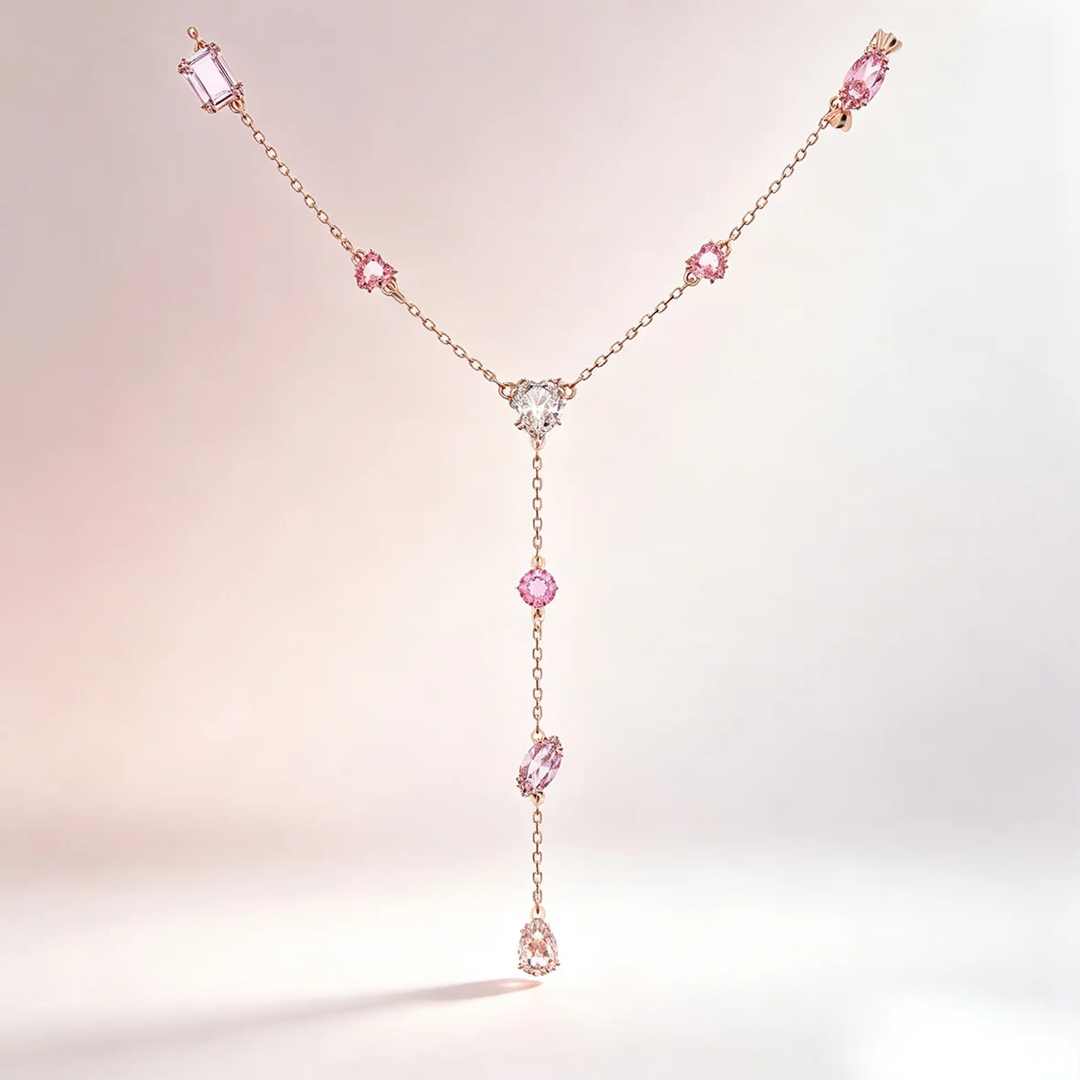 Trendy Multicolour Crystal Butterfly Feather Statement Necklace