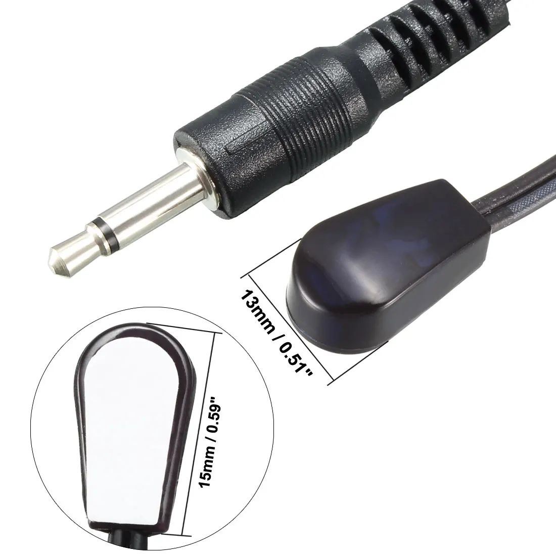 Uxcell 5 قطعة IR باعث الأشعة تحت الحمراء تمديد كابل 1.5 متر طويل 45 درجة زاوية الانبعاث 3.5 مللي متر جاك واحد الأحمر البيضاوي الشكل رئيس #3