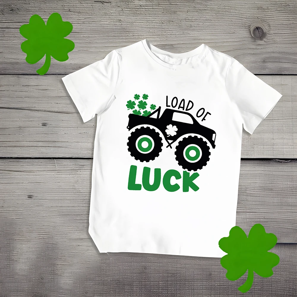 

Kids St. Patrick's Day Shirts Loads of Luck Boys St Patricks Day Shirt Kids Funny Irish Clover St Saint Patricks Day Tee Clothes