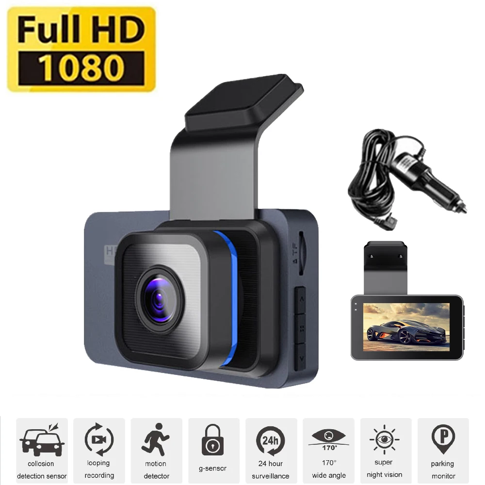 Car DVR 1080P Full HD Dash Cam Night Vision Car Camera Drive Loop Video Recorder Vehicle Black Box Auto Dashcam Car Accessories