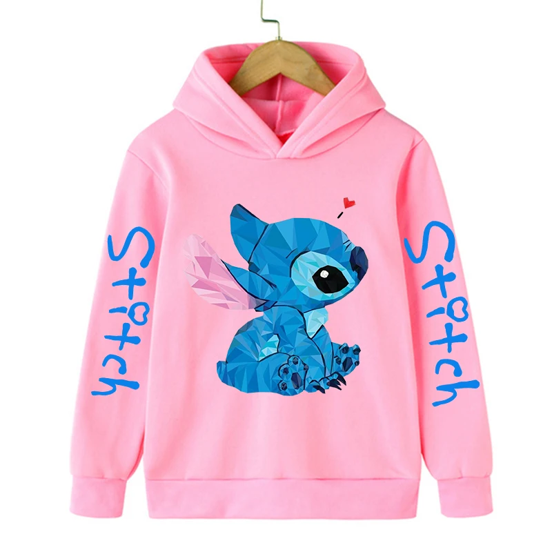 Ropa divertida Navidad Disney Stitch Sudadera con capucha niños dibujos animados chico niña niño Lilo y Stitch sudadera con capucha bebé Casual Top