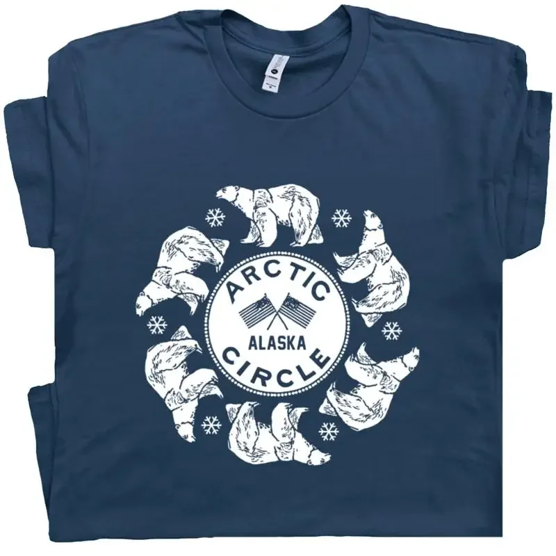 Arctic Circle T Shirt Polar Bear Alaska Vintage Ski Iditarod Skiing Snow