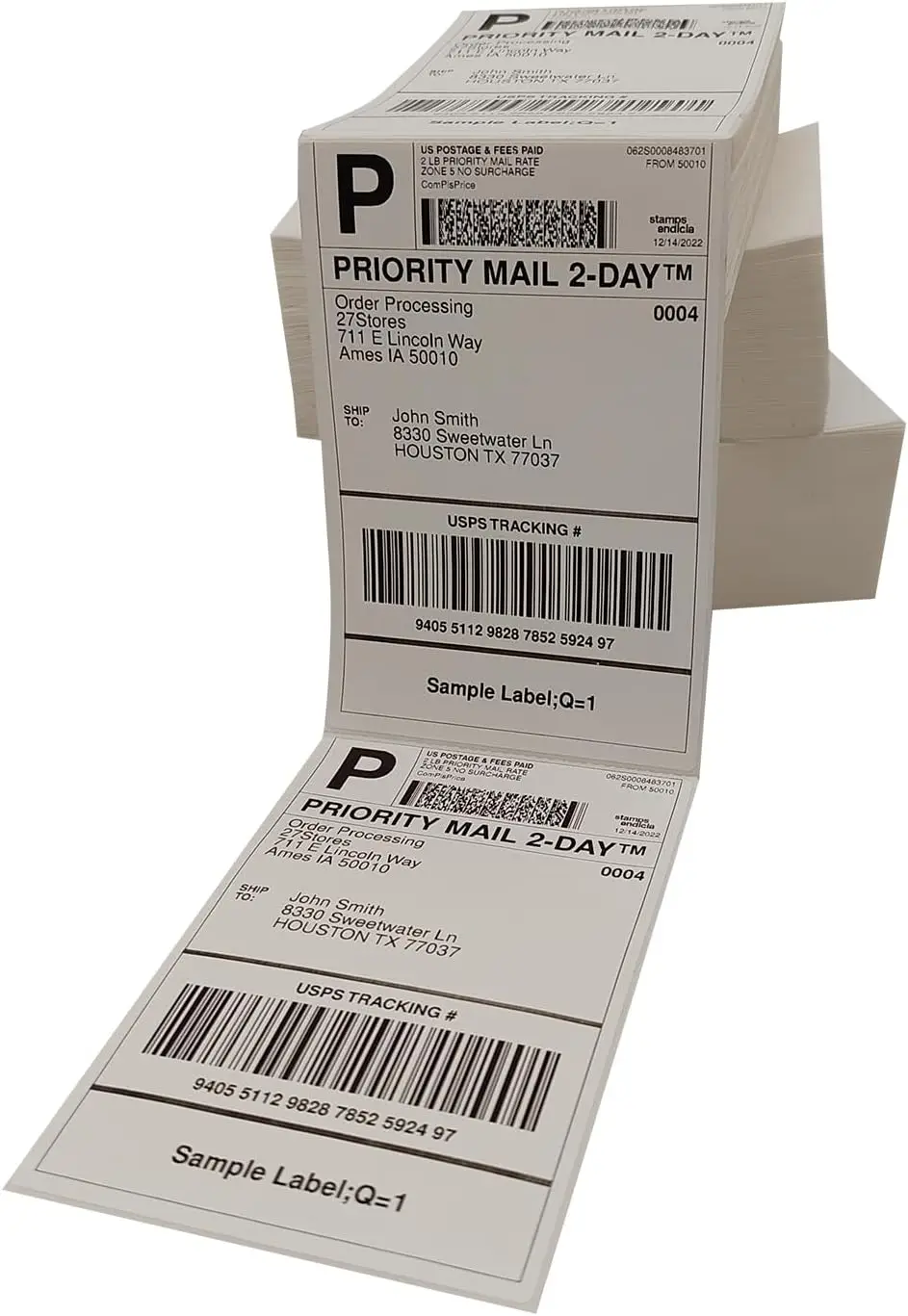 

4x6 Direct Thermal Shipping Labels, 4000 Labels, Perforated, Compatible with Zebra, Rollo