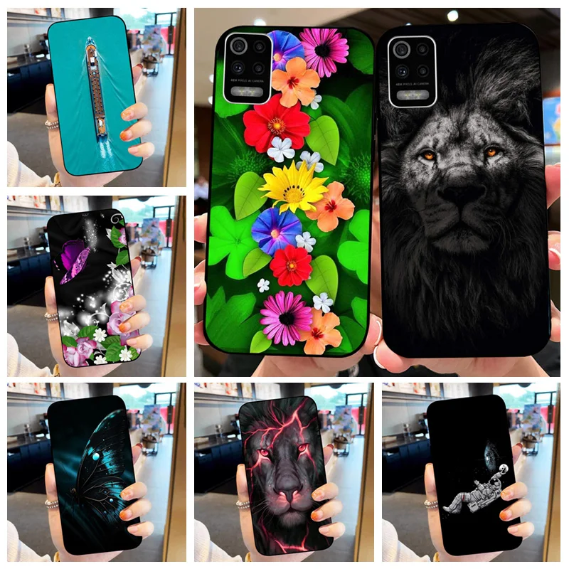 Para LG K52 K62 Q52 Funda de teléfono LMK520 LMK520E negro suave TPU contraportada Shell para LG K 52 62 Fundas de silicona LM-Q520N Funda parachoques