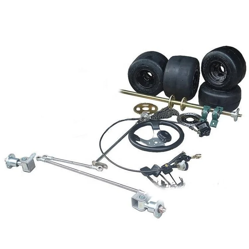 Drift 4 Wheel Electric Motorcycle 168CC Kart Accessories Modification Front Steering Rear Suspension Brake 5 Inch Sliding Tire
