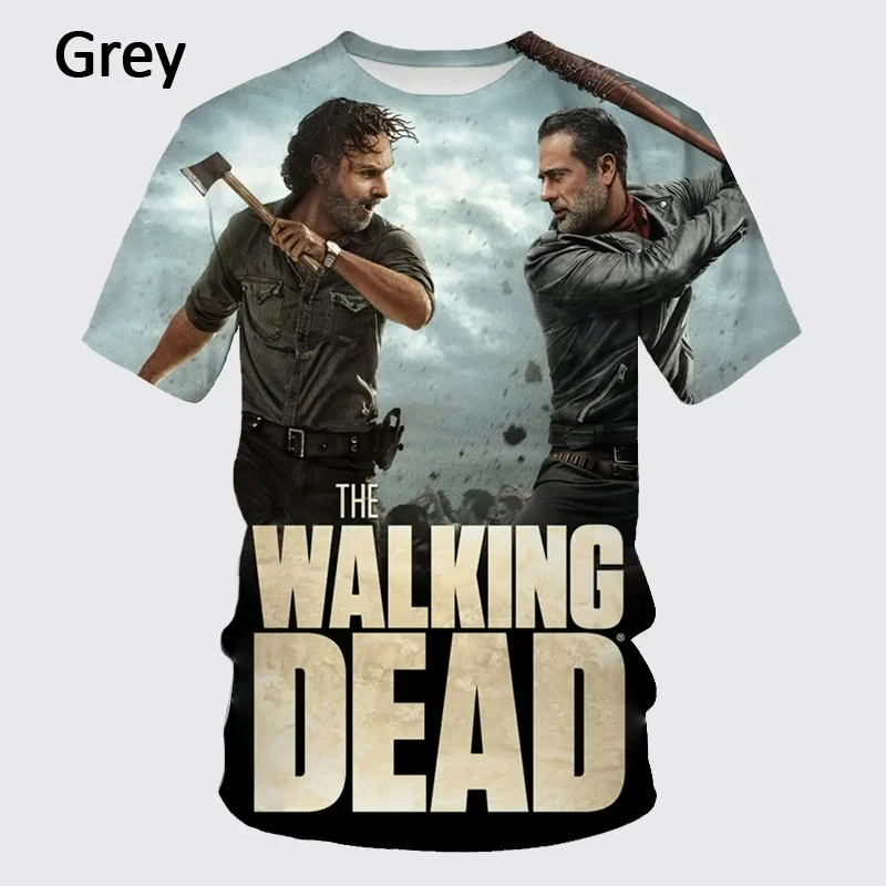 Classic Horror TV Series The Walking Dead 3D Printed T-shirt Summer Men\'s Clothing Short Sleeve Tops Fashion Oversized Tee Shirt