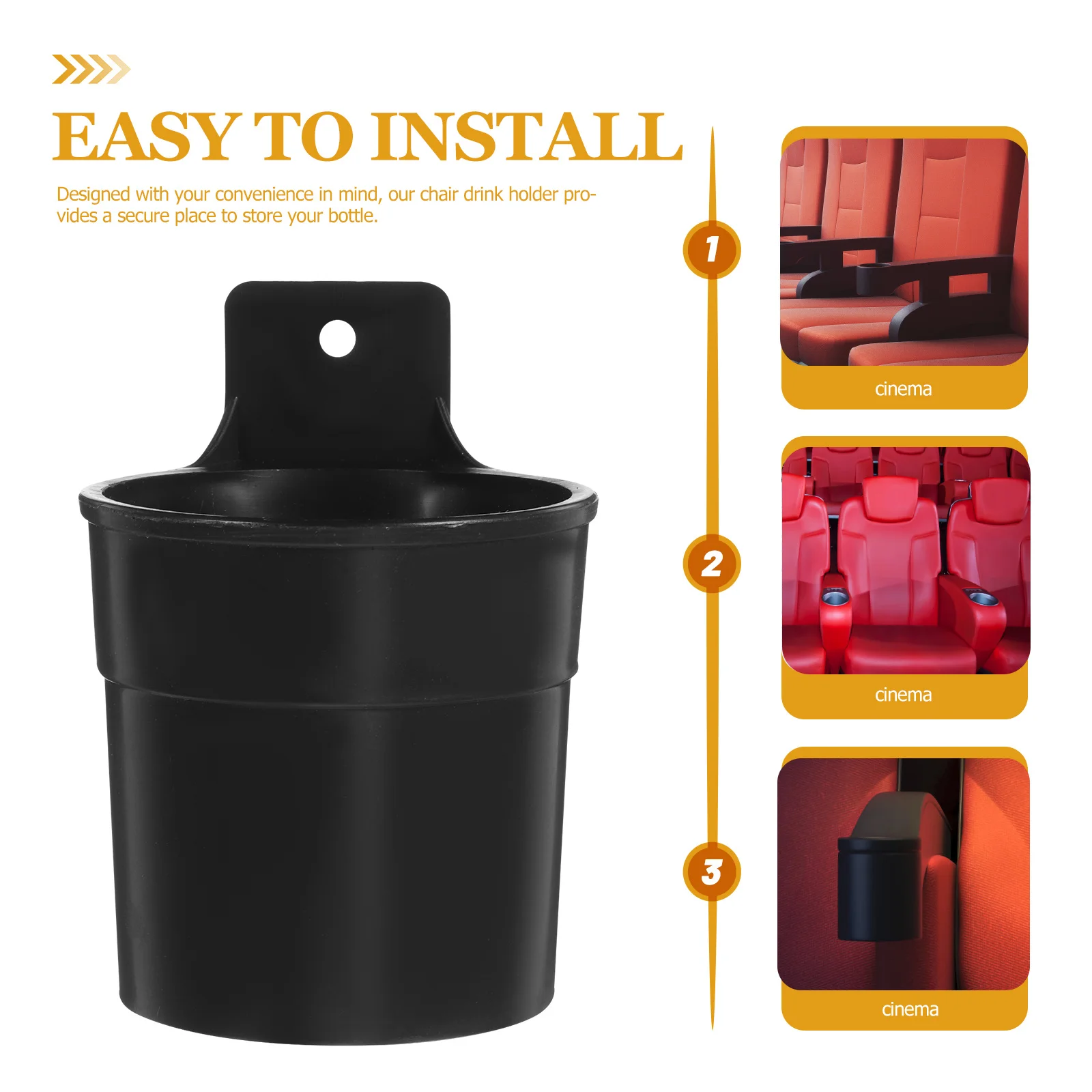 

Professional Cup Holder for Chairs Detachable Milk Bottle Rack Compact Drink Organizer Portable Seat Accessory