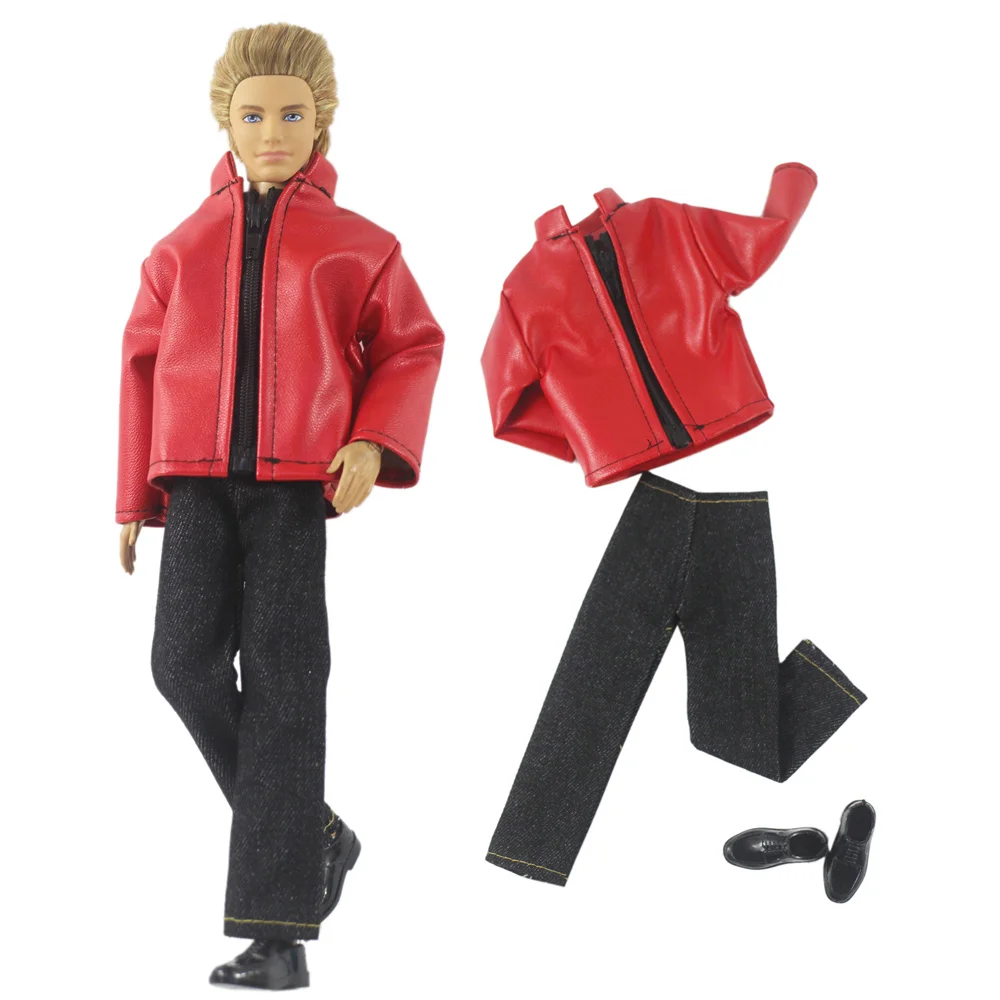 1 Set Doll Clothes Leather Clothing Outfit for 12 Inch Ken Doll Many Style for Choice 05