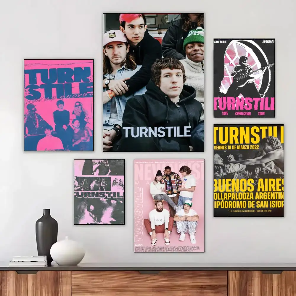 Music Band Turnstile Poster Waterproof Sticky WallArt Print For Bedroom Living Room Hallway Bar Home Decor
