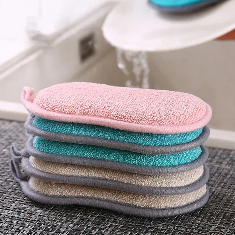 Double Sided Kitchen Cleaning Sponge Kitchen Cleaning Sponge Scrubber Sponges for Dishwashing Bathroom Clean Accessorie