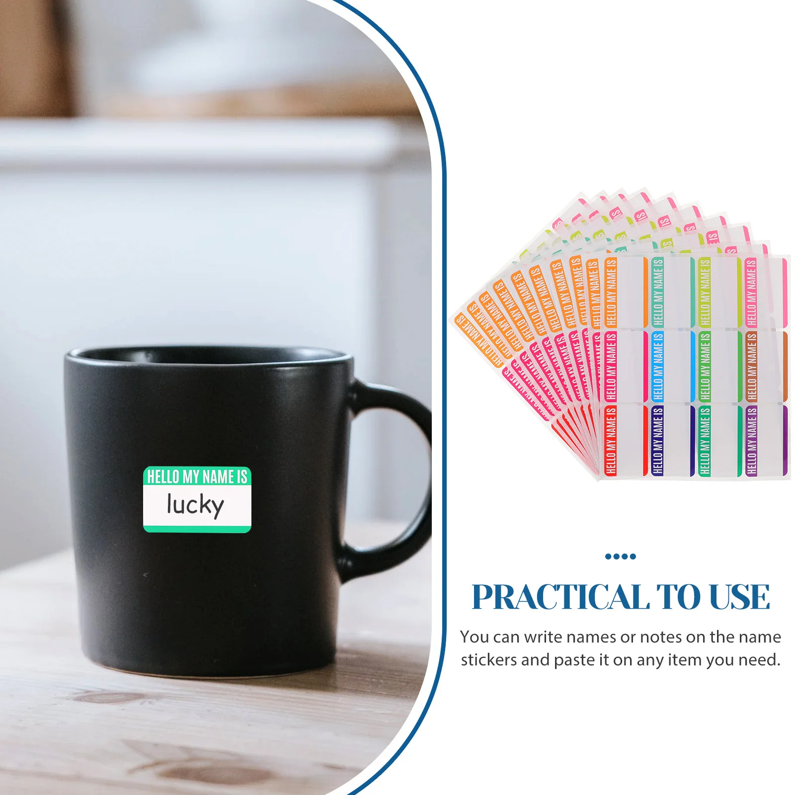 

10 Sheets Name Labels Baby Name Stickers Adhesive for School Clothes Bottles Daycare Personalized Labels for Kids Identification