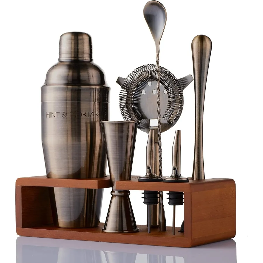

Cocktail Shaker Set 7Piece Bartender Kit with Stand 24oz Martini Shaker Bottle Stainless Steel Bar Tools Home Bar Accessories D