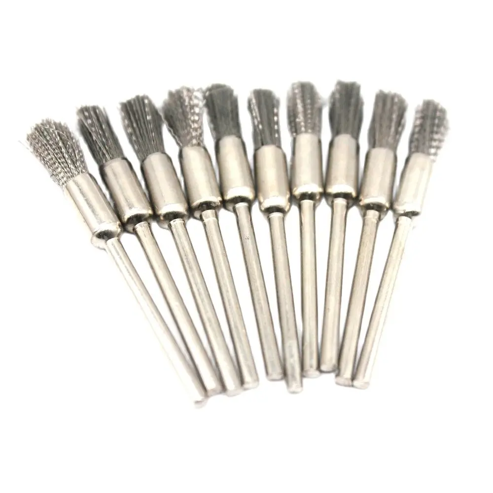 50PCS Bristle Brush Brass Wire Wheel Brushes for Dremel Accessories 2.35mm Shank Drill Rotary Tools