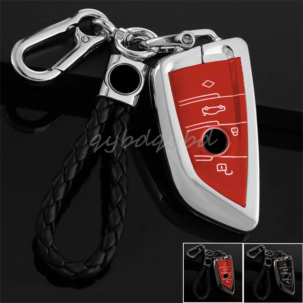 Zinc Alloy Car Smart Remote Key Case Cover FOB Shell Holder Bag Skin Keychain Protector For BMW X5 F15 X1 Accessories Styling