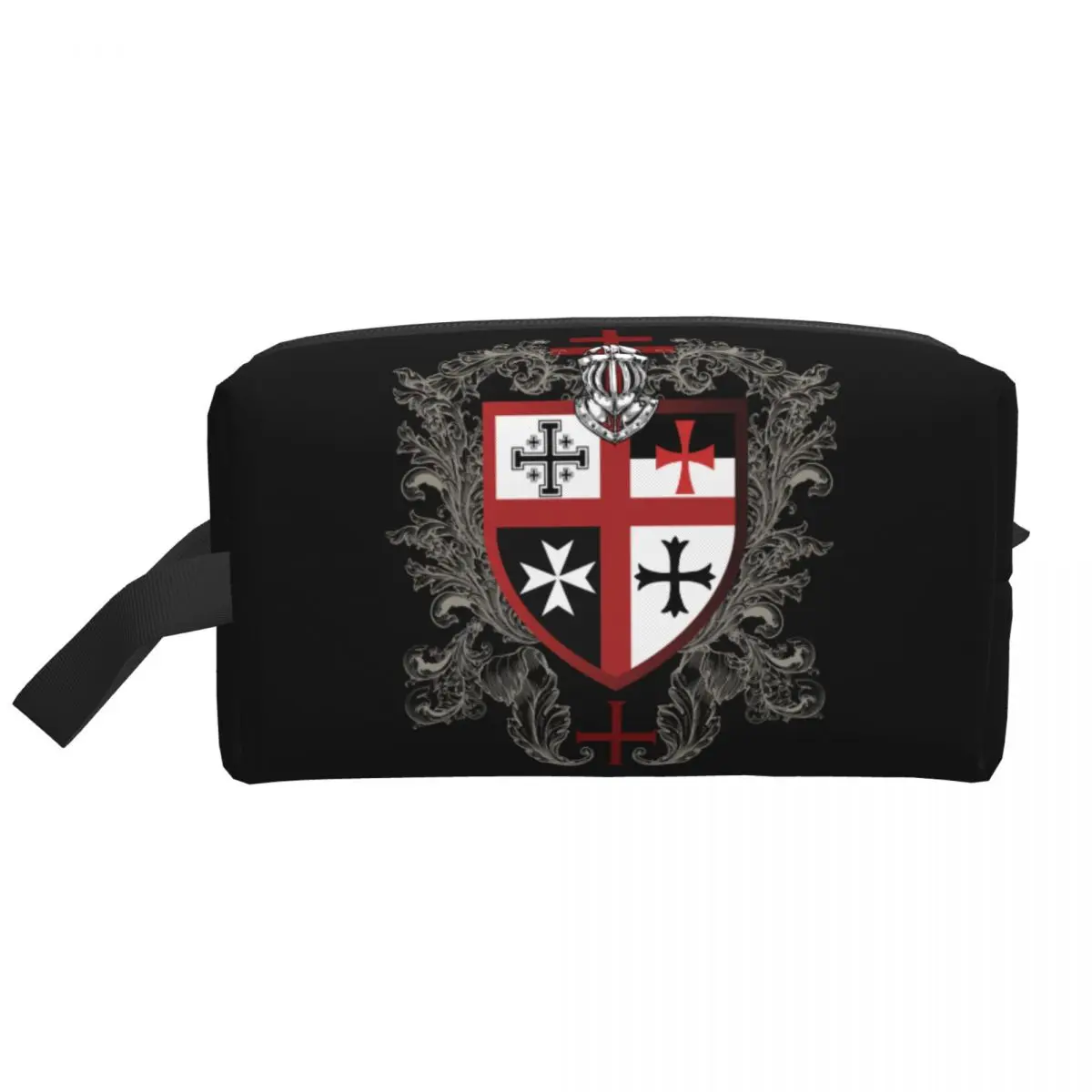 Neceser con símbolo de escudo cruzado templario de Caballeros, emblema Medieval, organizador de maquillaje cosmético, caja de Kit Dopp de almacenamiento de belleza para mujer