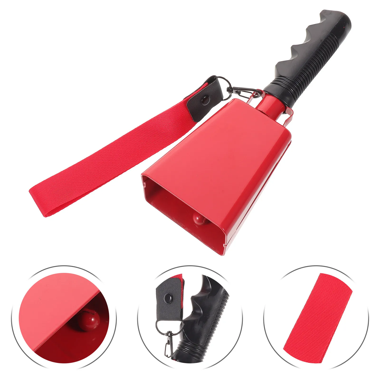 Metal Cowbells Loud Red Cheering Noise Makers Handle Handheld Percussion Instrument Sports Events Football Games Rallies